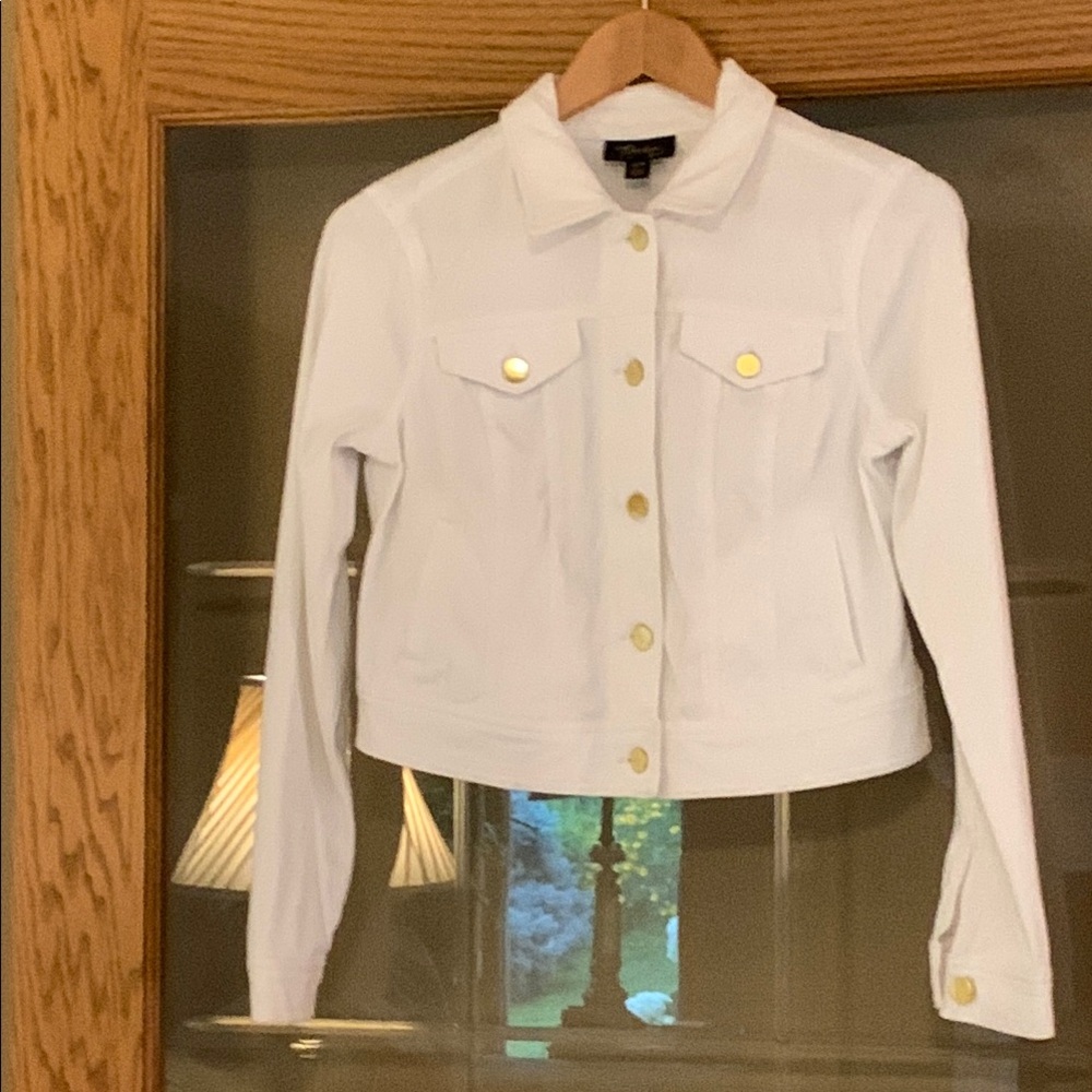 Thalia Sodi Gold and White Jean Jacket